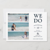 Moderne wir machen Kalligrafie 3 Fotos Collage Wed Save The Date (Vorderseite)