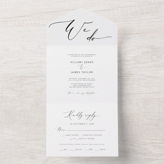 Moderne wir machen kalligraphische Hochzeiten All In One Einladung (Innen Boden)