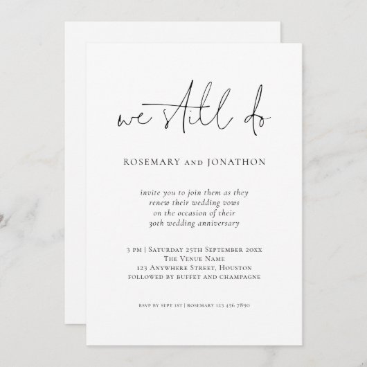 Moderne wir machen noch Skript Vow Erneuerende Ein Einladung (Vorne/Hinten)