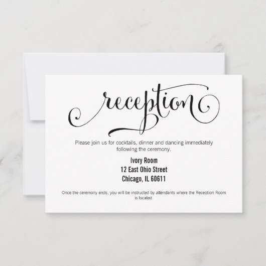 Moderne wir machen Script Wedding Reception Card Einladung (Vorderseite)
