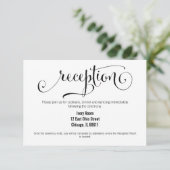 Moderne wir machen Script Wedding Reception Card Einladung (Stehend Vorderseite)