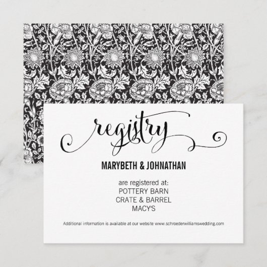 Moderne wir machen Script Wedding Registry Card Begleitkarte (Vorne/Hinten)
