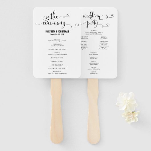 Moderne wir machen SkriptWedding Programm Hand Fan Fächer (Vorne und Hinten)
