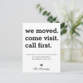 Moderne wir mochten Kommen Besuch Anruf Erste Typo Ankündigungspostkarte (Stehend Vorderseite)