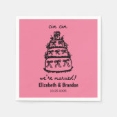 Moderne Wir sind Verheiratet Personalisierte Hochz Serviette (Vorderseite)