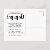 Moderne Wir sind Verlobte Foto Script-Verlobung Ankündigungspostkarte (Rückseite)