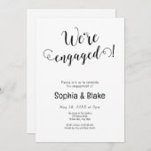 Moderne Wir sind Verlobte Partei des weißen Engage Einladung (Vorne/Hinten)