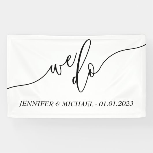 Moderne Wir tun Hochzeitsskript Banner (Horizontal)