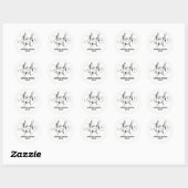 Moderne wir tun Script Hochzeit Danke Sticker (Blatt)