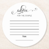 Moderne wir tun Script Wedding Advice Paper Unters Runder Pappuntersetzer (Vorderseite)