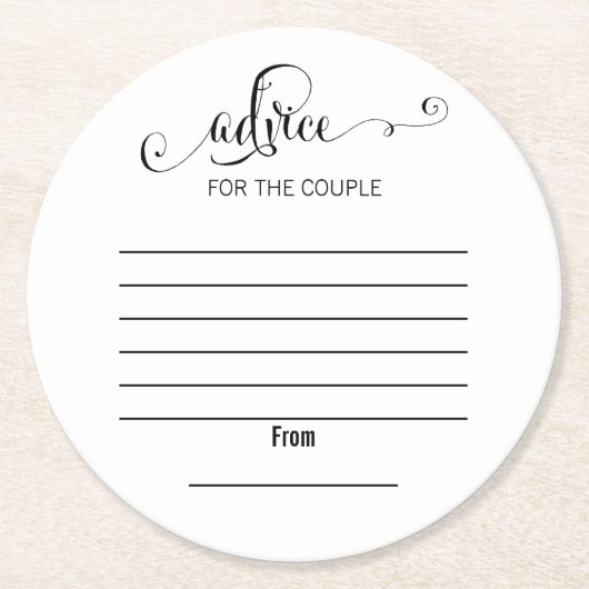 Moderne wir tun Script Wedding Advice Paper Unters Runder Pappuntersetzer (Vorderseite)
