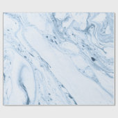 Moderne Wirbel aus weißem und blaugrauem Marmor Geschenkpapier (Flach)