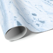 Moderne Wirbel aus weißem und blaugrauem Marmor Geschenkpapier (Rolleneckpunkt)