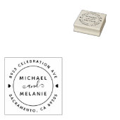 Moderne Wirbel Hochzeitsrunde Rücksendeadresse Gummistempel (Stempel)