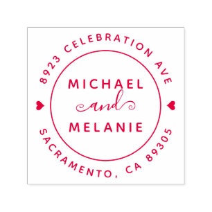 Moderne Wirbel Hochzeitsrunde Rücksendeadresse Permastempel