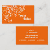 Moderne Wirbel mit Blumenmotiven Visitenkarte (Vorne/Hinten)