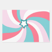 Moderne Wirbel Stern Grün Pink Geschenkpapier Set (Vorderseite)
