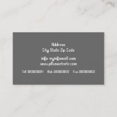 Moderne Wirbel und Vögel grau Visitenkarte (Rückseite)