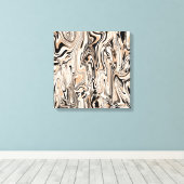 Moderne Wirbel Wasserfarbenes Schwarzes Muster Leinwanddruck (Insitu (Holzboden))