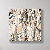 Moderne Wirbel Wasserfarbenes Schwarzes Muster Leinwanddruck (Vorderseite)