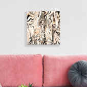 Moderne Wirbel Wasserfarbenes Schwarzes Muster Leinwanddruck (Insitu (Wohnzimmer))