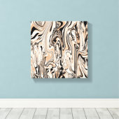 Moderne Wirbel Wasserfarbenes Schwarzes Muster Leinwanddruck (Insitu (Holzboden))