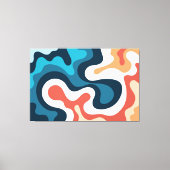 Moderne, wirbelnde, farbenfrohe Waves Abstrakte Na Leinwanddruck (Vorderseite)