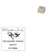 Moderne, wirbelschwarze Rücksendeadresse Gummistempel (Stempel)