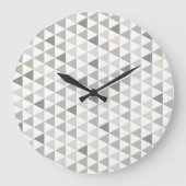 Moderne Wohngestaltung Grau Beige neutrales Muster Große Wanduhr (Vorderseite)