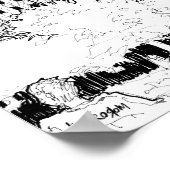 Moderne Wohngestaltung NYC Travel Sketch Wallfahrt Poster (Ecke)