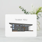 Moderne Wohnung Mitte Jahrhundert Danke Karte (Stehend Vorderseite)