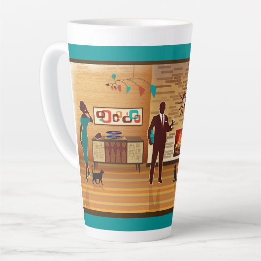 Moderne Wohnzimmerszene im Mittelalter Milchtasse (Linke Ecke)