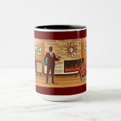 Moderne Wohnzimmerszene im Mittelalter Tasse (Zentrum)