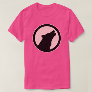 MODERNE WOLFKREIS SILHOUETTE UND PINKKREIS T-Shirt