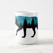 Moderne Wolfssilhouette Kaffeetasse (Mittel)