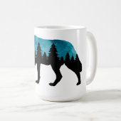 Moderne Wolfssilhouette Kaffeetasse (VorderseiteRechts)