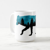 Moderne Wolfssilhouette Kaffeetasse (Vorderseite Links)