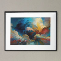 Moderne Wolken Abstrakte Kunst Red Blue Bold Farbe