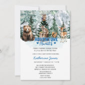 Moderne Woodland Animals Forest Boy Baby Dusche Einladung (Vorderseite)