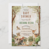 Moderne Woodland Animals Forest Girl Baby Dusche Einladung (Vorderseite)