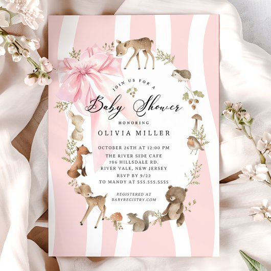 Moderne Woodland Animals Kinderdusche Einladung