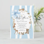 Moderne Woodland Animals Kinderdusche Einladung (Stehend Vorderseite)