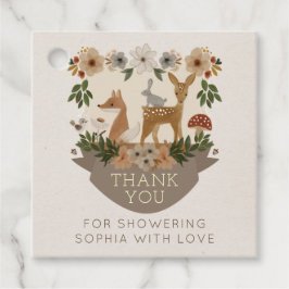 Moderne Woodland Baby Showmarke Geschenkanhänger