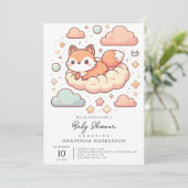 Moderne Woods Fox Babydusche Einladung (Stehend Vorderseite)