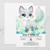 Moderne Woods Fox Digital Geburtstag Einladung (Vorne/Hinten)