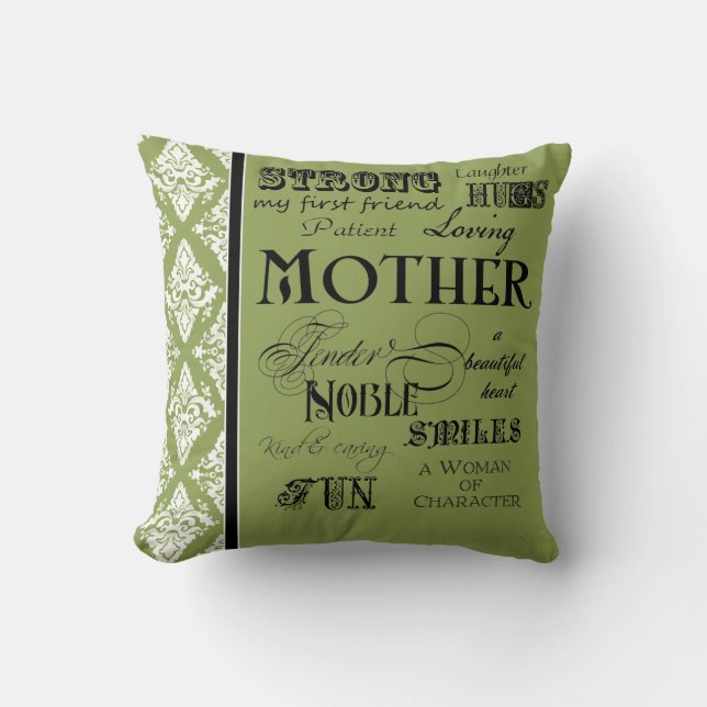 Moderne Word Cloud Mother Text Redewendungen - Gra Kissen (Vorderseite)