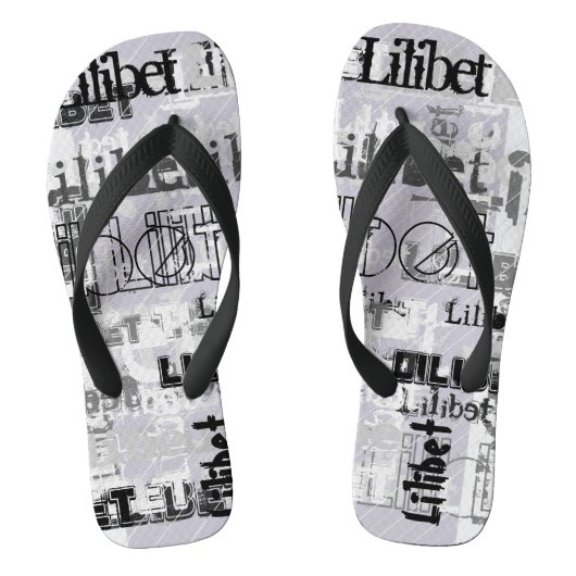 Moderne WordCloud Boys Mädchen NAME Personalisiert Badesandalen (Fußbett)