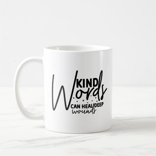 Moderne Worte können heilen Kaffeetasse (Links)