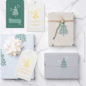 Moderne Wrapping Paper Sheets | Pine Trees Geschenkpapier Set