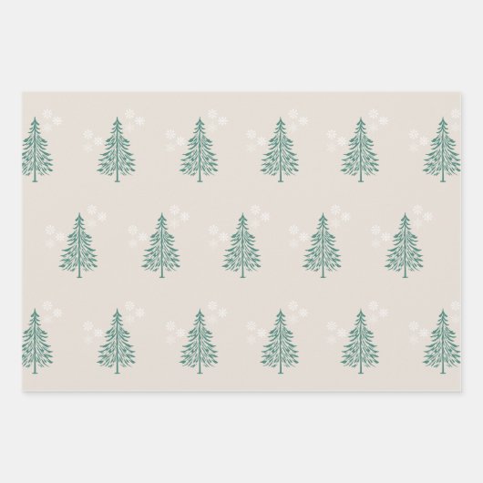 Moderne Wrapping Paper Sheets | Pine Trees Geschenkpapier Set (Vorderseite 2)